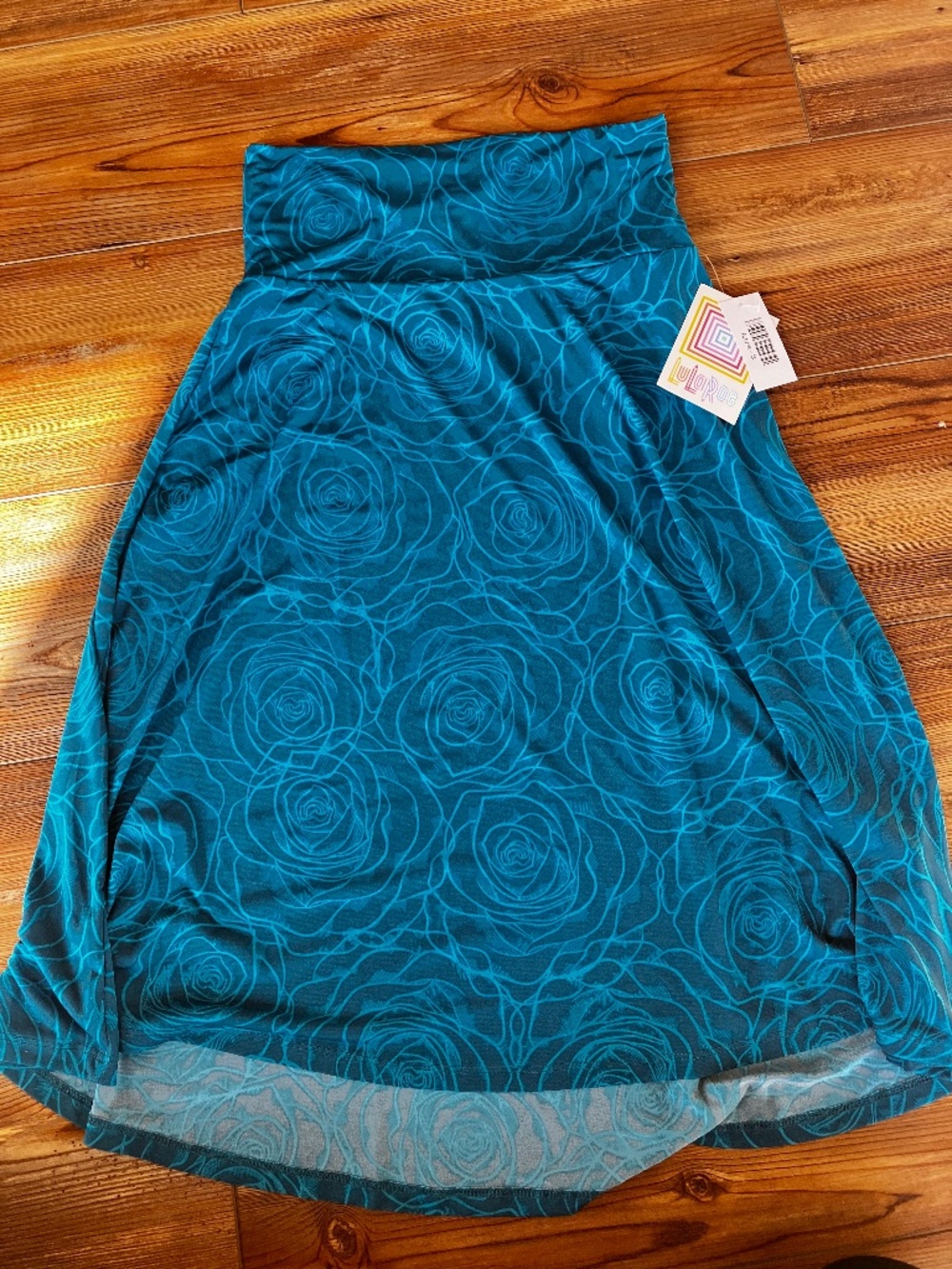 NWT LuLaRoe Women’s S Azure Blue Flower Skirt A-Line Stretchy
